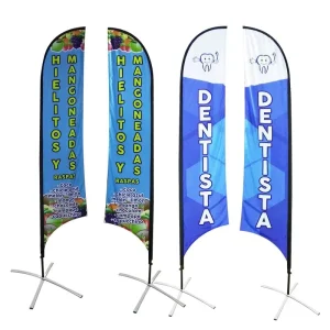 Cross Base Beach Flag Dye Sublimation Flying Banners Feather Flag Complete Kit Pole And Banner Custom Printed Beach