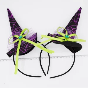 Cross Border Children’s Cartoon Handmade Halloween Performance Ghost Festival Hair Accessories Bow Witch Hat Spider Web