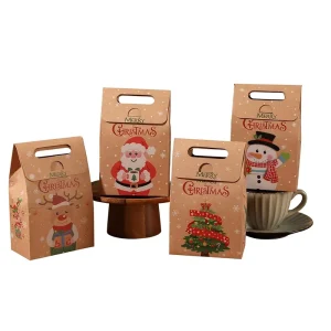 Cross Border Christmas Candy Gift Box Creative Cartoon Santa Claus Rectangular Simple European Style Kraft Paper Packaging