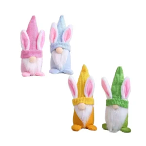 Cross Border Eco Friendly Easter Decorations Spring Bunny Figurine Ornaments Faceless Gnome Standing Doll New for Easter