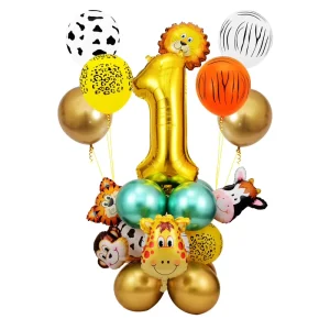 Cross Border Forest Animal Party Balloon Set Number Foil Balloon Column Combinations Birthday Party Decorations