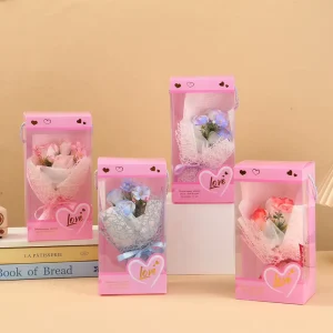 Cross-Border Gradient Soap Flower Bouquet Valentine’s Day Teacher’s Day Desktop Ornament Stock for Mother’s Day Easter