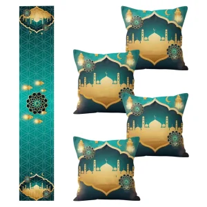 Cross Border New Style Pillowcase Home Living Room Sofa Cushion Cover Single Sided Print Moon Table Runner Banner Set
