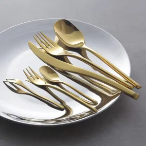 Cross Border Source Socialite Tableware Set Four Piece Steak Knife Fork Spoon Golden Cutlery Set 304 Stainless Steel