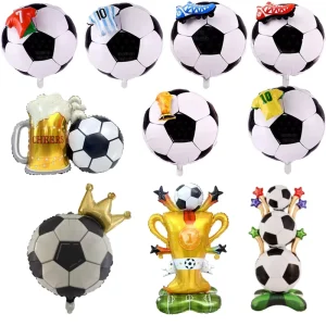 Cross Border Standing Soccer Trophy Shaped Aluminum Foil Balloon Soccer Match Event Decoration Balloon