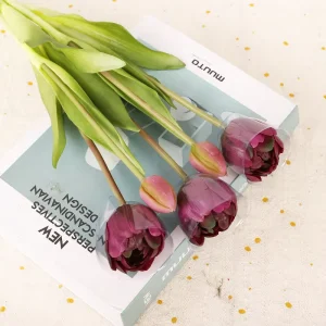 Cross border Artificial Tulip Bouquet Plastic PVC Soft Rubber Moisturizing Texture Realistic Feel Evergreen Environment Friendly