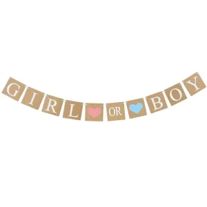 Cross border BOY or GIRL Letter Banner Kraft Paper Boy Girl Gender Reveal Party Decoration Hanging Ornament