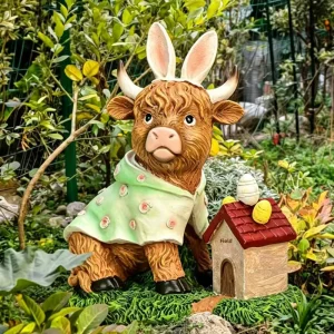 Cross border Best selling Easter Alpine Cow Garden Decor resin Crafts Modern Minimalist Style Customizable Options Directly