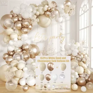 Cross border Birthday Balloon Set Black White Silver Metal Balloon Garland Arch Kit Party Decoration Activities