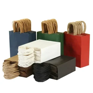 Cross border China made Kraft Paper Tote Bags for Catering Milk Tea Bakery Packaging Custom Holiday Gift Souvenir Bags