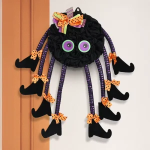Cross border Christmas Decorative Cotton Wreath Pumpkin Spider Skull Hanging Ornament Party Decoration Halloween Reusable