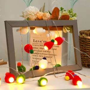 Cross border Christmas LED String Lights Small White Bulbs Santa Hat Decorations 1.5m 3m 6m Warm White Dimmable