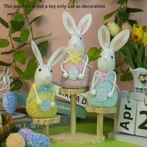 Cross-border Easter Bunny Egg Radish Beaded Legs Spring Pastoral Cloth Happy Doll Ornaments Home Decoration