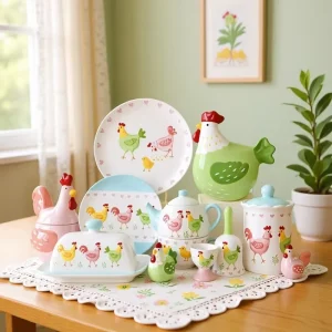Cross border Easter Chicken Themed Cartoon Pattern Ceramic Party Tableware Set Factory Direct Drop Shipping Available