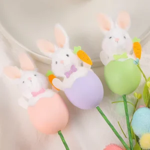 Cross-border Easter Decorations Cute Bunny Stems DIY Egg Party Bouquet Accessories
