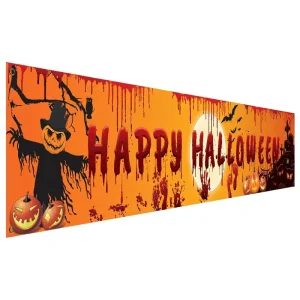 Cross border Halloween Banner Backdrop for Photo Shoots Party Banners Yard Decoration Bunting Polyester Fabric North American