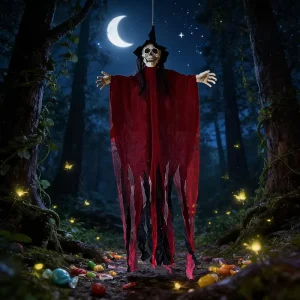 Cross border Halloween Easter Decoration Electric Skull Hanging Ghost Voice Controlled Luminous Sound Producing Haunted House