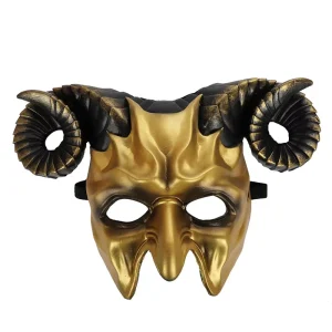 Cross border Halloween Horror 3D Cute Cartoon Pattern Mask Horned Cosplay Masquerade Decoration Carnival Prop 24x35cm Drop