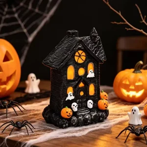 Cross border Halloween Party Decor Haunted House Pumpkins Ghosts Customizable Resin Ornaments Glowing Versions Bestsellers