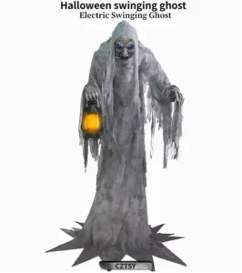 Cross border Halloween Standing Electric Sensing Mechanical Props Haunted House Secret Room bar Decoration Swinging Ghosts