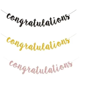 Cross-border Happy Graduation Banner Congratulations Graduation Season Party Decoration Supplies Glitter Paper No Flagpole