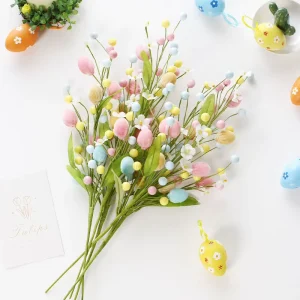 Cross border New Easter Decorations Creative Resurrection Egg Plastic Small Tree Branch Insertion DIY Bouquet Flower Arrangement