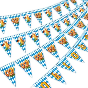 Cross border New Product China Paper Oktoberfest Party Decorative Pennant Flags Beer Festival Banner Bunting Ornaments