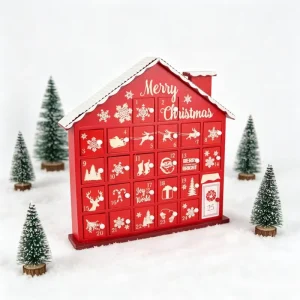Cross border New Product House Shaped China Christmas Decorations Holiday Countdown Digital Calendar Surprise Blind Gift Box