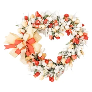 Cross border New Product Valentine’s Day Wreath Scene Decoration love Wreath Creative Heart shaped Rose Valentine’s Day Wreath