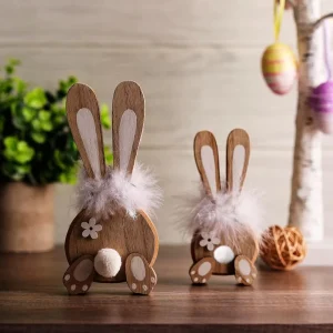 Cross border New Wooden Rabbit Scene Decoration Desktop Indoor Party Gathering Spring Home Easter Ornaments