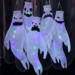 Cross border Popular Ghost Weather Vane Halloween Easter Decoration Glowing Hanging Prop Haunted House Escape Room Scene Plastic