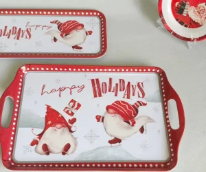 Cross-border Square Cartoon Melamine Plates in Red Durable BPA Free for Commercial and Party Use