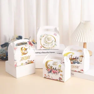 Cross-border Star and Moon Themed Holiday Party Gift Box Cardboard Printed Packaging with Handle Variety of Patterns