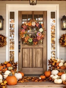 Cross-border Thanksgiving Christmas Wreath Autumn Pumpkin Rose Scene Halloween Colorful Pumpkin Decoration