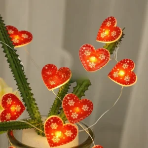 Cross border Valentine’s Day Heart shaped LED Wedding Bouquet Gift Plastic Wire Battery Box Powered 2m Length Light
