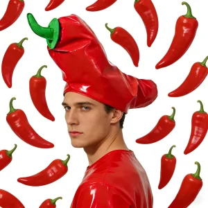 Cross border Winter Pepper Hat Party Chef Props Adult Costume Funny Role Playing Stage Hat Outfit 100% Cotton