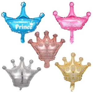 Crown Metallic Aluminum Film Balloons for Birthday and Graduation Decorations Large Medium Small Sizes