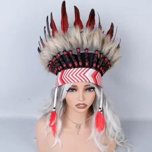 Cultural Appreciation Soft Indian Feather Headdress Cosplay Festival Fashion Costume Prop for Music Events Photography