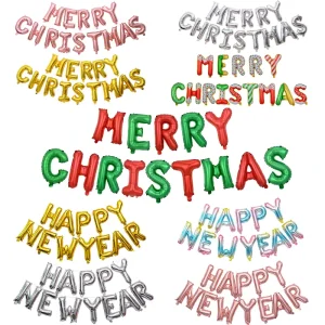 Custom 16 Inch MERRY CHRISTMAS Banner Foil Letter Balloons Festive Decorations for Schools Halloween Thanksgiving Diwali