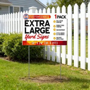 Custom 18*24 Eco-Friendly Waterproof Outdoor Corrugated Happy Birthday Advertising Stakes Plastic PP Sheet Yard Sign Cutting For