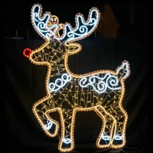 Custom 2D LED Motif Light IP65 Waterproof Aluminum Frame Christmas Holiday Shape Light 24V-220V for Street Landscape Decoration