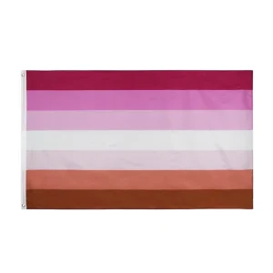 Custom 3×5 ft Lesbian Pride Flag LGBT Sunset Flags Outdoor Parade Banner Polyester Brass Grommets Yard Decoration