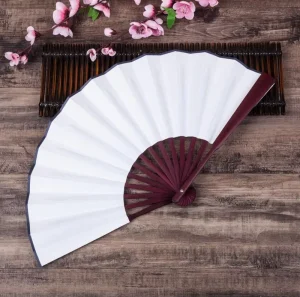 Custom 8/10inch Folding Hand Fan Silk Cloth Chinese Kung Fu Party Fan Bamboo Antiquity Folding Fan DIY Calligraphy Painting