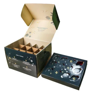 Custom Advent Calendar Packaging Box for Christmas Beverage Gift Sets Christmas Cardboard Boxes