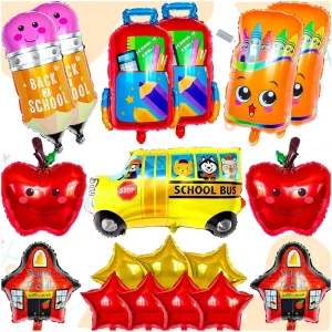 Custom Back to School Party Decoration Kit Foil Balloon Helium Pencil Bags School Balloon Set