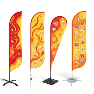 Custom Bali Bow Sail Advertising Flying Banners Dye Sublimation Swooper Teardrop Feather Flag Beach Flags Fiberglass Custom