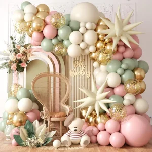 Custom Balloon Arch Garland Kit Latex Balloons With Star Balloons For Jungle Safari Baby Shower Birthday Party Decoration