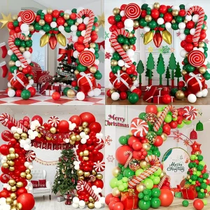 Custom Balloon Garland Arch Kit Set New Arrival Foil Inflatable Christmas Candy Cane Party Decorations Balloons