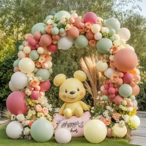 Custom Balloons Arch Kit Double Stuffed Pastel Balloon Garland For Bear Wildflower Wedding Birthday Party Decorations