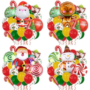 Custom Balloons Decorations Supplies Promotional Christmas Party Foil Balloons Decorations Set